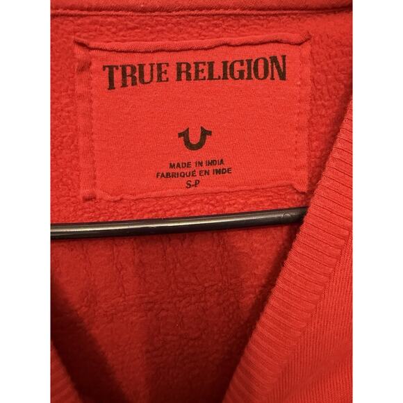 Boys/Men True Religion Red Pullover Crewneck Sweatshirt Size S/P - Picture 3 of 6